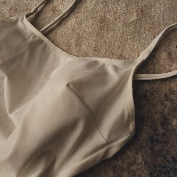 Classic Square Neck, Scoop Back Ruched One Piece Swimsuit/Body Suit - Picture 11 of 13